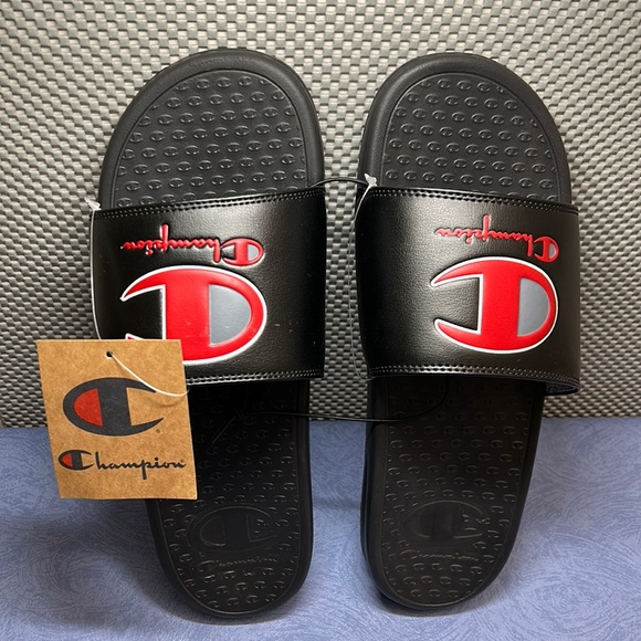 Champion Mens Super Slide Duo Slippers CPS10749M Black Size 12M J830-0222-PUTIAN - Picture 4 of 17